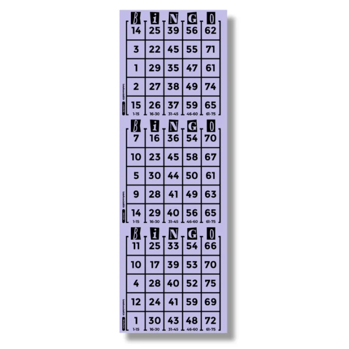 Grilles de Bingo américain à tamponner ou à jouer avec des pions