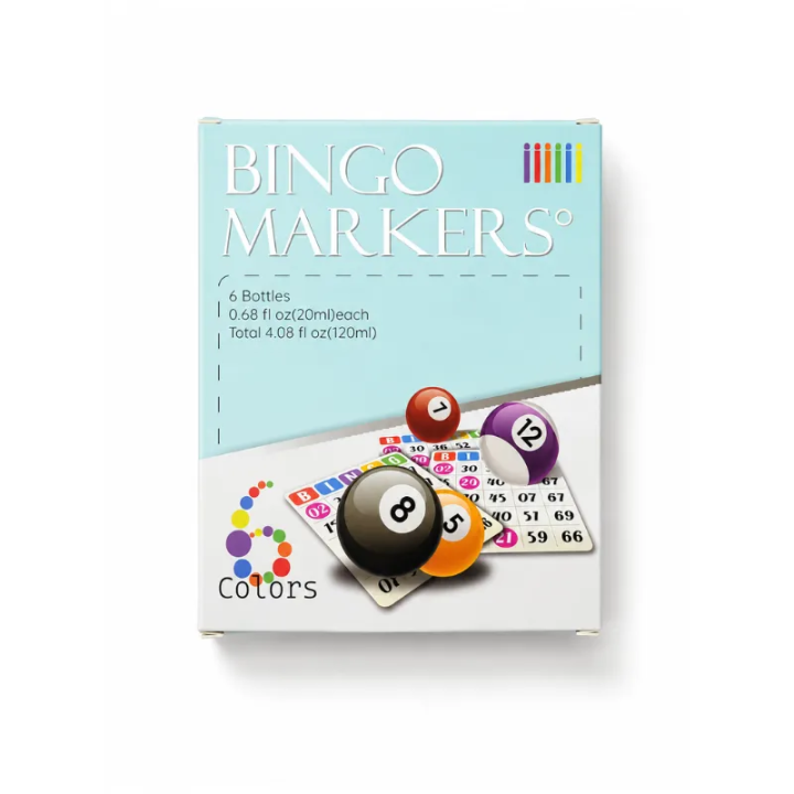 Coffret fermé de marqueurs bingo et loto 6 couleurs