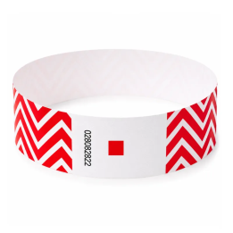 Bracelet événementiel rouge 19 mm à usage unique avec numéro individuel