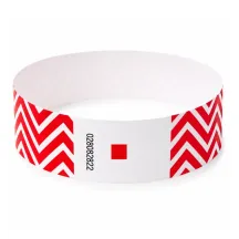 Bracelet événementiel rouge 19 mm à usage unique avec numéro individuel