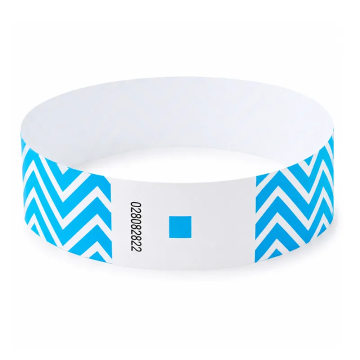 Bracelet événementiel bleu 19 mm à usage unique avec numéro individuel