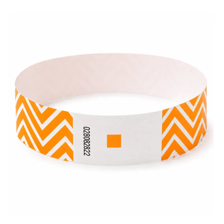 Bracelet événementiel orange 19 mm à usage unique avec numéro individuel