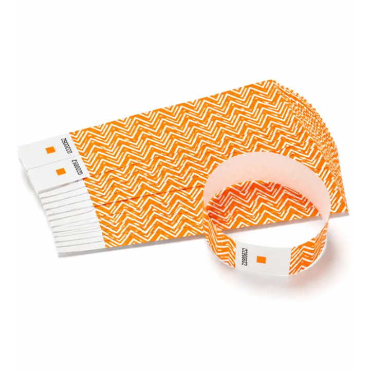 Lot de 100 bracelets événementiels orange fluorescents sous lumière UV