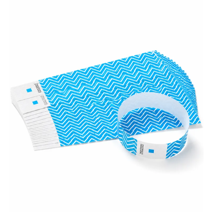 Lot de 100 bracelets événementiels bleus fluorescents sous lumière UV