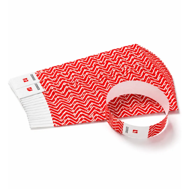 Lot de 100 bracelets événementiels rouges fluorescents sous lumière UV