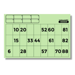 500 cartons de loto rigides Bristol 330 g/m² – vert, recto