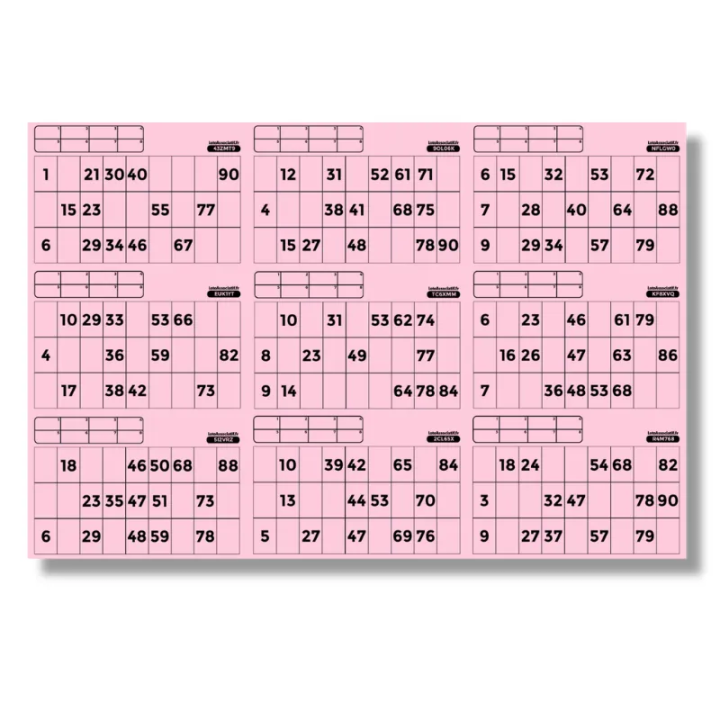 Plaque de loto à 9 grilles – vue principale