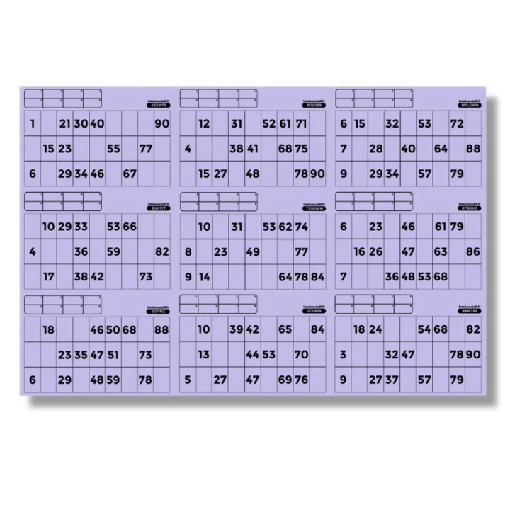 Plaque multi-grilles de loto – présentation