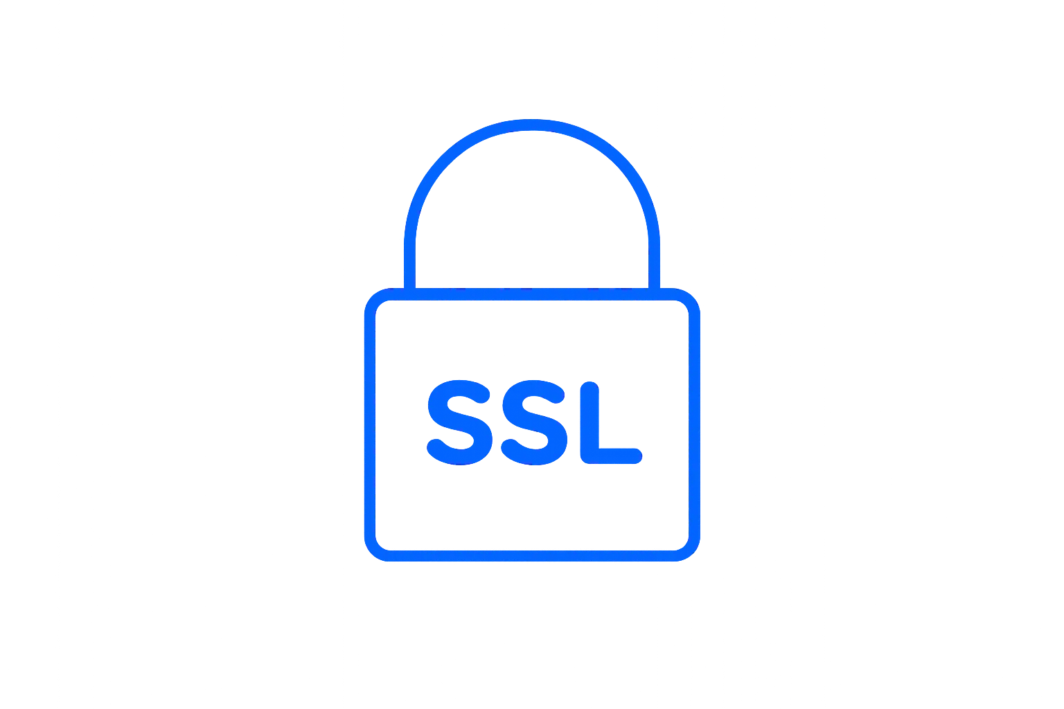 Badge SSL bleu représentant un cadenas de sécurité pour paiement sécurisé et connexion protégée