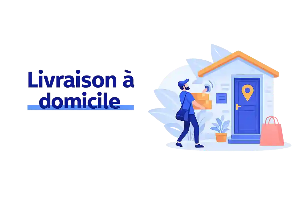 Illustration livraison à domicile rapide pour commandes sur Loto Associatif