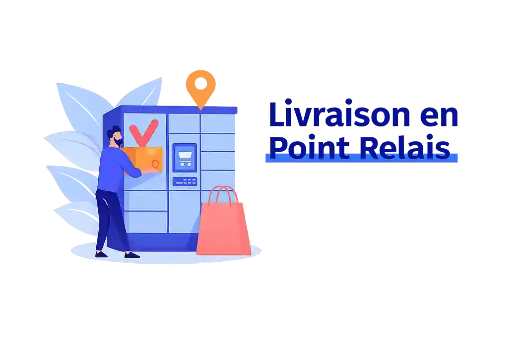 Illustration livraison en point relais pour boutique en ligne Loto Associatif
