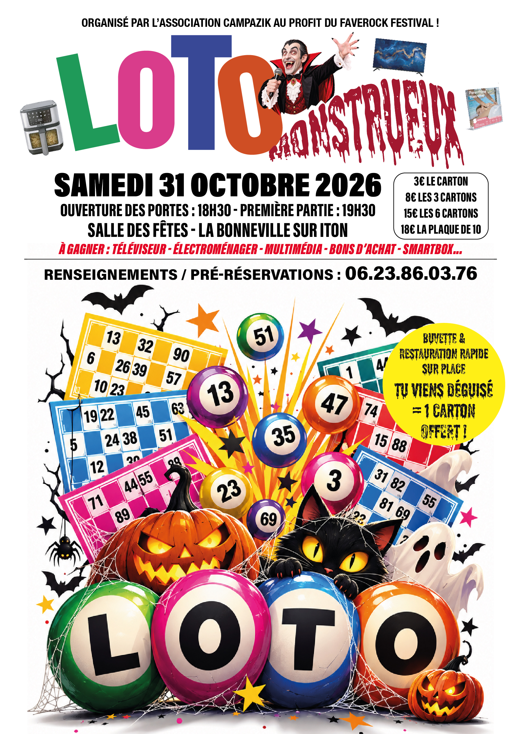 Loto monstrueux d'Halloween — loto associatif à La Bonneville-sur-Iton