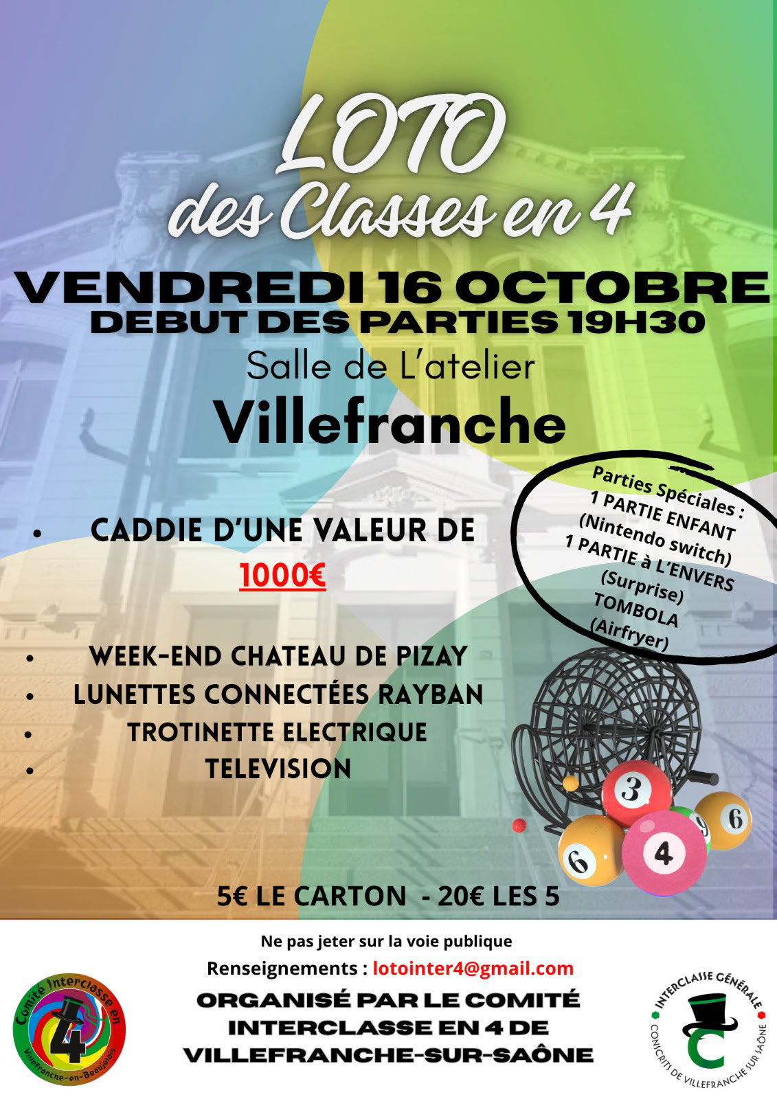 Super LOTO des classes en 4 — loto associatif à Villefranche-sur-Saône