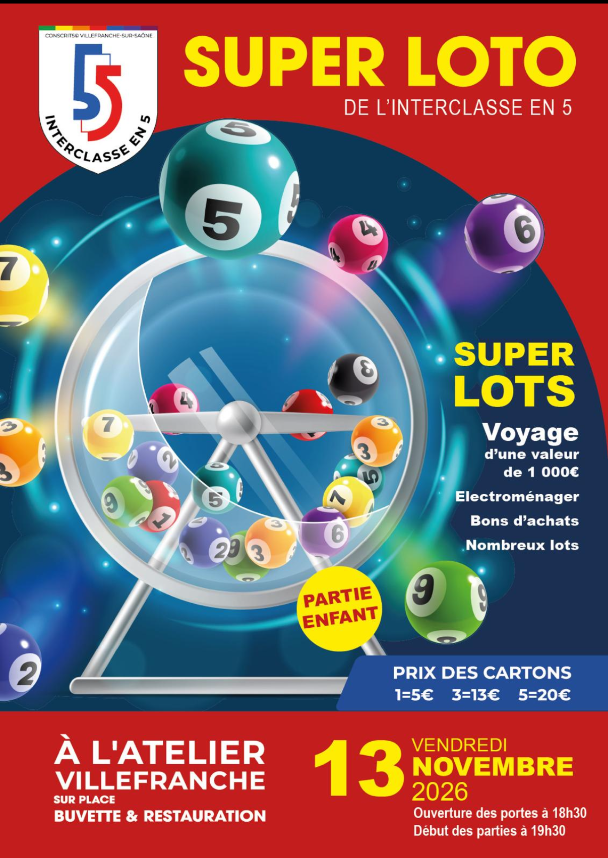SPER LOTO du vendredi 13 — loto associatif à villefranche sur Saône